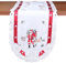 HanaQi Weihnachtsmann in Winterlandschaft Stickerei Tischband 45 x 170 cm Polyester, rot-weiß