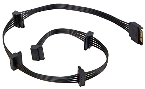 YieJoya Festplatte 15PIN SATA Kabel, männlich 15 Pin SATA zu weiblich 5 SATA serielle Kabel Splitter Kabel gelten für HDD, SSD, optische Laufwerke Sata Kabel