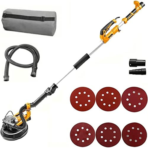 Tolsen Levigatrice per Muro a Secco 880W, Levigatrice Elettrico per Cartongesso Pieghevole Estensibile, Velocità a vuoto: 1000-2100/min, Asta telescopica: 1,5 m - 2,2 m. Platorello 215