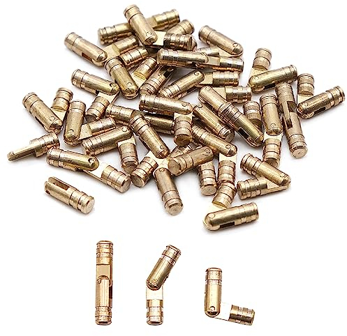 30 Piezas Mini Bisagras Barril, Bisagras Ocultas Bisagras para Muebles DIY Joyero, Caja de Regalos, Caja de Madera, Caja de Joyería-0.4 x 2 cm