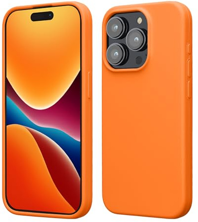 kwmobile Fodral kompatibelt med iPhone 15 Pro Fodral - Tunt mobilskal i silikon - Stötsäkert mobilskal med mjuk yta - Fruity Orange