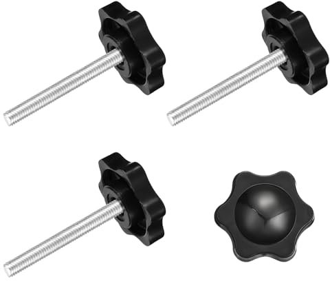 QUARKZMAN 4pz Manopola a Vite di Serraggio, M5 x 40mm Manopola Stella a Forma Esagonale Impugnature Plastica Maniglia Vite Serraggio Manuale per Base Ombrellone Mobili Meccanici, 25mm Dia