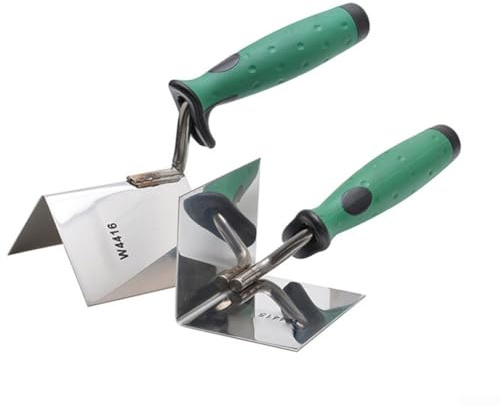 Eawfgtuw Truelle d'angle multifonction en acier inoxydable pour cloison sèche, spatule de plâtrage à angle de 90 degrés, truelle en acier inoxydable pour la construction industrielle domestique, 21 cm