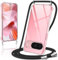 Coiwxmoi Handykette Handyhülle für Google Pixel 9（5G） Hülle mit Band 6.3,Transparent Case mit Kette Abnehmbar zum Umhängen Kordel Schutzhülle,Weich Silikon TPU Stoßfest Cover für Google 9 5G,Schwarz