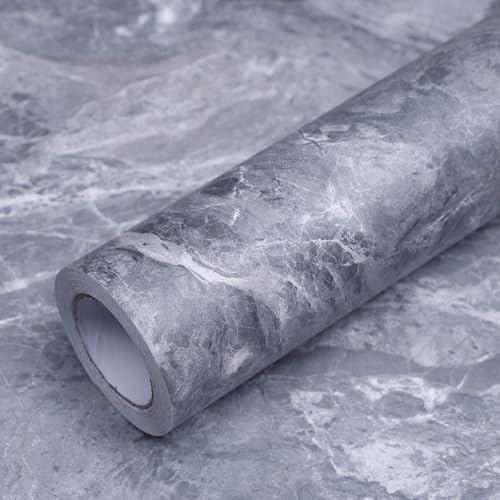 FEILAYS Tapet marmorutseende självhäftande tapet vintage självhäftande folie betongutseende självhäftande väggbeklädnad vattentät vinyl möbelfolie för vardagsrum sovrum kök vägg möbler 60 cm × 3 m
