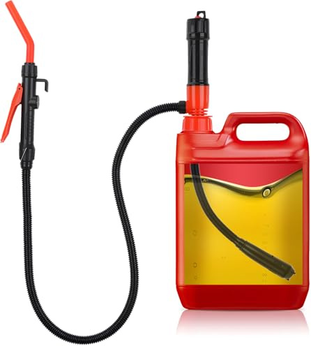 GEAREVER Elektrische Kraftstoff Umfüllpumpe mit 3 Adaptern, Flüssigkeitstransferpumpe Batteriebetriebene Siphon Pumpe Tragbare Benzin Diesel Öl Auto Rasenmäher Absaugung Pumpe Gas