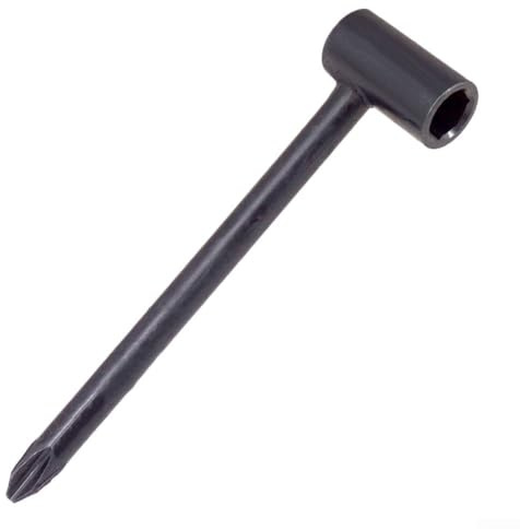 Sechskant-Halsstabschlüssel-Set für Akustikgitarre, 6,35 mm, 7 mm, 8 mm, verstellbares Hals-Werkzeug, kompatibel mit den meisten Gitarren, Metallkonstruktion, Schwarz, 3 Stück