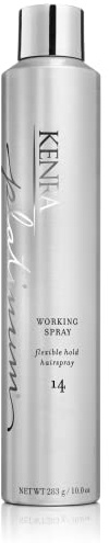 Kenra Professional Platinum Working Spray 14 50% | Flexible Hold Hairspray | Fast-Drying, Non-Sticky | Creates Volume & Texture | Leaves Hair With Frizz-Free Shine | All Hair Types | 10 oz