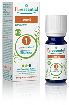 Puressentiel - Olio Essenziale di Limone - 100% Puro e Naturale - OEBBD (Olio Essenziale Botanicamente e Biochimicamente Definito) - Proveniente de Agricoltura Biologica - Vegan e Cruelty Free - 10 ml