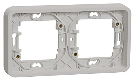 Schneider Electric - Mureva Styl - Cadre 2 postes horizontal - encastré - IP55 - IK08 - blanc - MUR39101