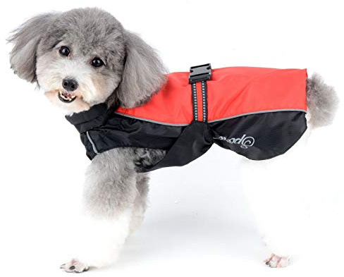 Zunea Impermeabile per Cani Piccola Taglia Riflettente Antivento Cappotto Vestiti Leggero Foderato in Rete Traspirante Impermeabili Giacca Abbigliamento per attività all’Aperto Rosso XXL