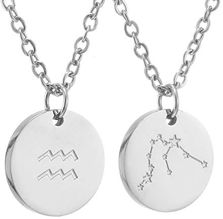 AFSTALR Sternzeichen Kette Wassermann Silber für Damen Horoskop Kette Mutter Tochter Freunde Geburtstagsgeschenk