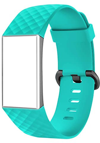 CoolGadget Armband kompatibel mit Fitbit Charge 3 / Charge 4 aus Silikon, [Flexibles Sport Fitness Uhren Band], Damen und Herren - Hellblau