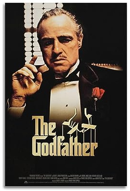 VZRSQZK Póster de la película El Padrino - Póster decorativo, pintura en lienzo, pósteres de pared y arte, impresión artística, póster moderno para decoración de dormitorio familiar, 08 x 12 pulgadas
