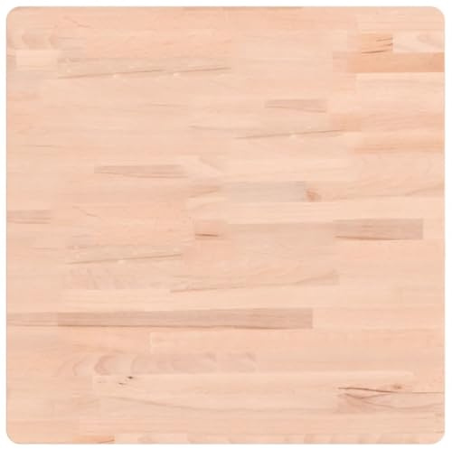 vidaXL Tischplatte, Quadratisch Holzplatte mit 4 abgerundeten Ecken, Holztischplatte Ersatzplatte für Couchtisch, Massivholztischplatte Platte, 60x60x4 cm Massivholz Buche