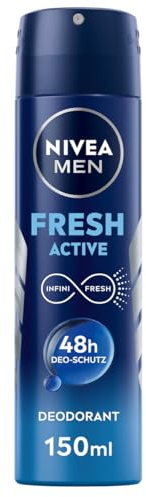 NIVEA MEN Fresh Active Deo Spray, Deodorant mit einzigartiger INFINIFRESH Formel und Meeresextrakten, Deo ohne Aluminium (ACH) für 48h Schutz (150 ml)
