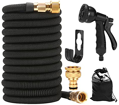 Gobesty Flexibler Gartenschlauch, 22,5 m Flexischlauch, Dehnbarer Wasserschlauch mit 8-Funktionsdüse, Ausziehbare Garten Schlauch, Erweiterbarer Wasserschlauch, Knickfrei Flexischlauch, inkl. Zubehör