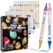 FINGERTIP STORY Acrylic Paint Pens Paint Markers, 72 Colours Dual Tip Acrylic Markers, 36 Pcs Acrylic Pens with Fine & Brush Tip for Glass, Fabric, Ceramic, Egg, Rock Painting