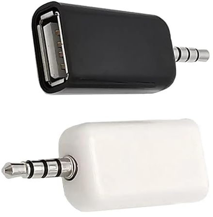 ThtRht AUX-auf-USB-A-Adapter, Audiokabel, USB-Buchse auf 3,5-mm-Stecker, Konverter-Klinkenstecker für USB-Flash-Laufwerk, U-Disk zum Anschließen von Auto-CD-Player, MP3-Musik, nur AUX-Anschluss, 2