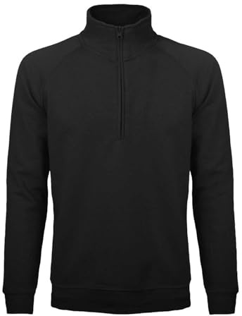 SADISRLS Felpa da Lavoro Invernale Mezza Zip Senza Cappuccio, Maglia Felpata in Cotone per Uomo Donna, S-4XL (IT, Testo, S, Regular, Regular, Nero)