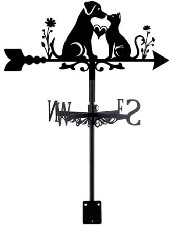 SUPERDANT Bandiera Segnavento Decorativa in Metallo per Gatti e Cani - Indicatore Direzione Vento Esterno