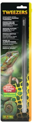 Exo Terra Pinzas Rectas para alimentacion Reptiles y Anfibios de Acero Inoxidable, 30 cm