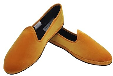 de fonseca Friulane Donna Le Originali in Velluto, Scarpe Fondo Bicicletta Ballerine per Tutte Le Stagioni (Giallo Zafferano, Sistema Taglie Calzature EU, Adulto, Donna, Numero, Media, 36)