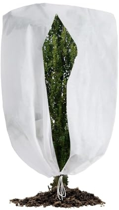YORFULL Protección de Invierno para Plantas, 80*120 CM Cubierta Antihelado para Plantas, Manta Termica Plantas con Cremallera y Cordón Ajustable, Tela Antiheladas para Plantas de Exterior (1 Unidad)