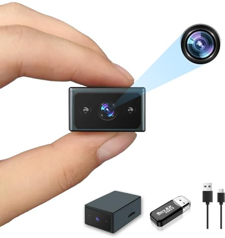 FSQTDQ Pequeña cámara de Seguridad, Alta definición 1080p, detección de Movimiento de visión Nocturna, Mini monitoreo de niñera, Adecuado para hogar y Oficina, Mascotas y niños (sin WiFi)
