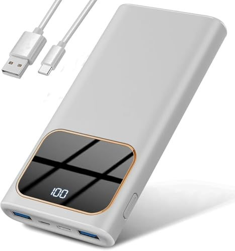 Power Bank, PowerBank 10000mAh PD 15W Ricarica Rapida con Ingresso e Uscita USB-C Batteria Esterna, Caricatore Portatile Display LED per iPhone 16/15/14/13/Pro/Pro Max 002