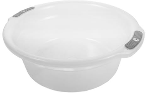 Garneck Bassine Bain de Pieds en Plastique avec Double Poignée, Grand Bassin Rond Antidérapant pour Trempage et Bain des Animaux à Domicile