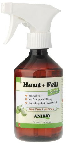 Anibio Haut Fell Mineral Spray 300ml | bei Schuppen | Milben | Juckreiz | hautberuhigend | Versorgt die Haut mit natürlichen Mineralien | ohne ätherische Öle | für Hunde und Katzen