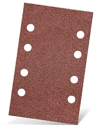 MENZER Red Klett-Schleifblätter, 133 x 80 mm, 8-Loch, f. Schwingschleifer, Normalkorund (50 Stk.) K80