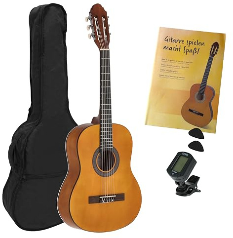Juan Miguel Navarrez chitarra da concerto - chitarra classica - 3/4 honey - colore naturale - Starter Set - incl. borsa, plettri, libro, accordatore