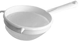 Fackelmann Colino con Rete Maglia Fitta in Plastica, Bianco, Diametro 17 cm per Filtrare e preparare Kefir, Kombucha, Brodi e Bisque Linea Arcadalina Colore Bianco