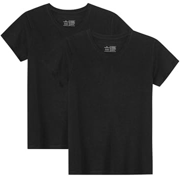 DANISH ENDURANCE T Shirts, Ekologisk Bomull, 2-pack, Crew Neck - Svart, L