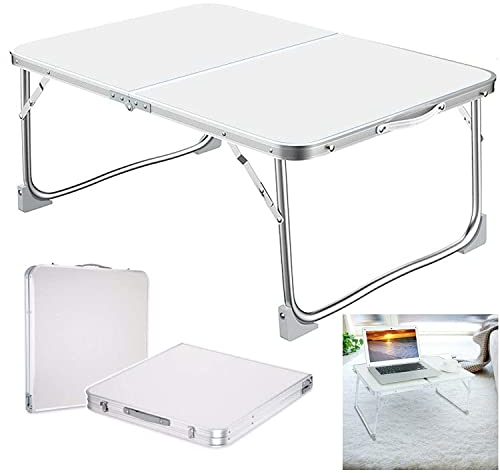 Kleiner Tisch für Laptop, Bett, Schoß-Stehpult, zusammenklappbar, Sofa, Frühstückstablett, leichtes Aluminium, zusammenklappbar, Camping, Picknick, Outdoor