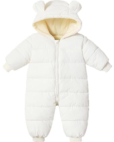 Ilyboz Infant Toddler Snowsuit Cute Baby Bear Suit Newborn Winter Coat Warm Hooded Jumpsuit for Boys Girls