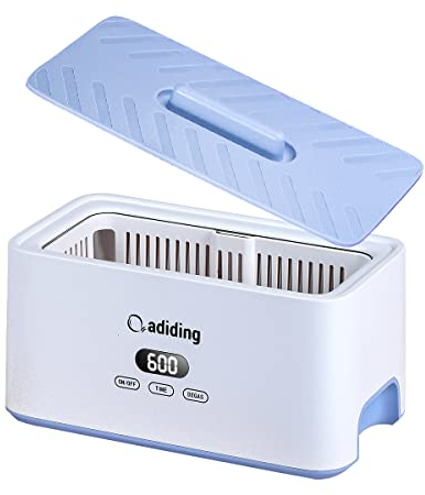 Adiding Ultraschallreinigungsgerät 1000mL Ultraschallreiniger Brillenreinigungsgerät mit 5 Zeitmodi Degas-Modus Professioneller 45kHz Digitaler Ultraschallgerät für Brillen Schmuck Ringe Münzen Silber