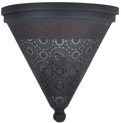 Marrakech Firas - Lámpara oriental de pared de metal, 31 cm, decoración de pared (Firas negro, 1 unidad)