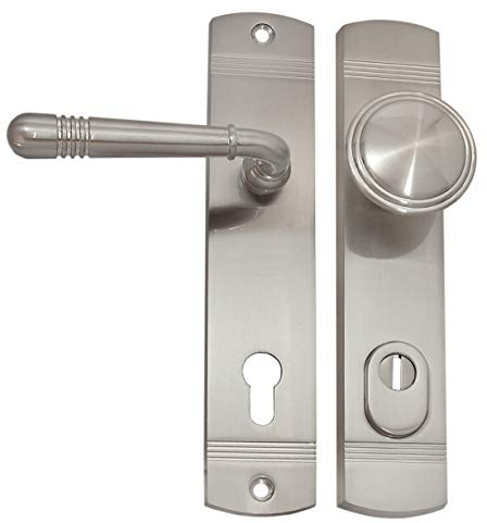 Haustür Schutzbeschlag Helena LS Nickelmatt HS 92 mm mit Knauf mit ZA