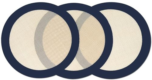 Eolilim 3PC Round Silicone Baking Mats, 8 inch Silicone Mats for Baking Easy to Clean, Reusable Baking Mats for Cake Pan