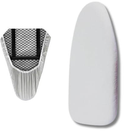 Elasticated Ironing Board Cover 130x40cm-Iron Board Cover For Steam Iron , Heat & stain Reflective Coating , Easy Fit in Multiple Sizes with elastic feature | Cotton & Polyester | Machine Washable