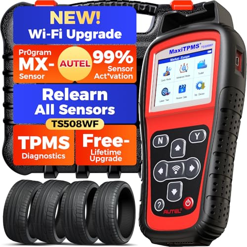Autel MaxiTPMS TS508WF TPMS Herramienta de programación, WiFi Ver. TS501Pro TS508 TS401 TS408S Diagnóstico Auto, Program Sensor MX, Aprendizaje/Activación Todos Sensores, Lectura/Cancelaciones Código