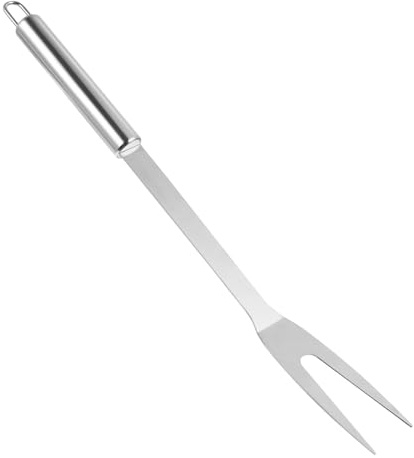 ibasenice Tenedor de Barbacoa de Acero Inoxidable con Mango y Gancho Colgante Utensilio Seguro para Asar Carnes y Patatas Camping Cocina y Buffet