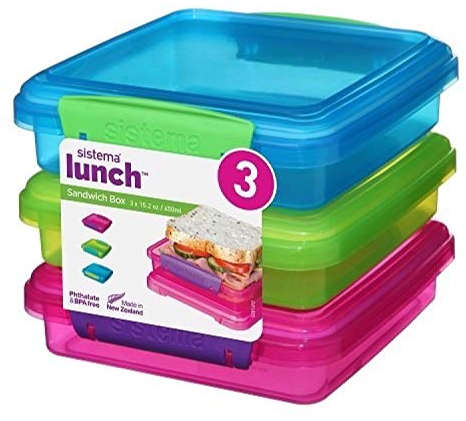Sistema KLIP IT Lunch Sandwich Boxes 450 ml - Pack of 3