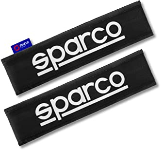 Sparco Juego de 2 Almohadillas de Cinturón SPC Poliéster Negro Universales