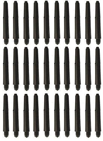 Deflectagrip 10 Sets of 3 (30 Pieces) 2ba Black Nylon Dart shafts Short Size 35 mm 1 1/2
