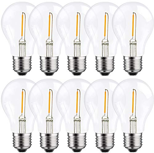 NCC-Licht 10 x LED Filament Glühbirne A60 1W fast 15W E27 klar warmweiß 2700K