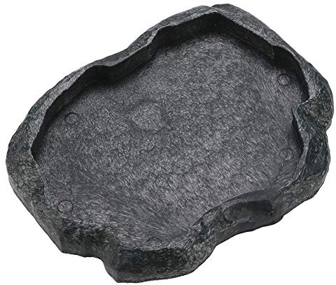 Rettile Cibo Piatto d'Acqua Rettile Durevole Mangiatoia per Roccia Scodella Tartaruga Lucertola Resina Acqua Ciotola Rettile Terrario Piatto per Alimenti(S-Verde)